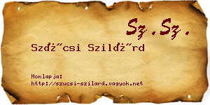 Szücsi Szilárd névjegykártya